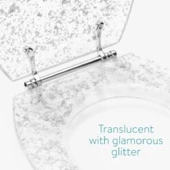 Navaris Toiletbril Met Glitter Design - Transparante Wc-bril 42 X 36 X 4,5 Cm - Makkelijk Te Bevestigen -Badkamer Wijs 1200x1200 4517