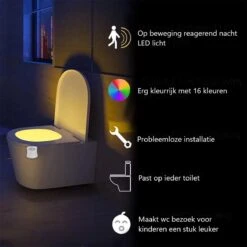 Toiletpotverlichting - Toiletpotverlichting 16 Kleuren - Toiletpot - Verlichting - Toilet Lamp - Nachtlampje Met Bewegingssensor - LED - WC - Toiletpotverlichting Met Sensor - Toiletpot Verlichting -Badkamer Wijs 1200x1200 4542