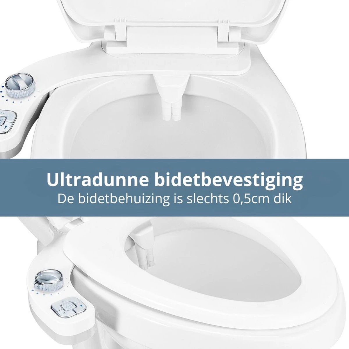 Bidet Voor Toilet/WC - Dubbele Sproeier - Warm En Koud Functie - Wit 4 Bidet Voor Toilet/WC - Dubbele Sproeier - Warm En Koud Functie - Wit - Afbeelding 2