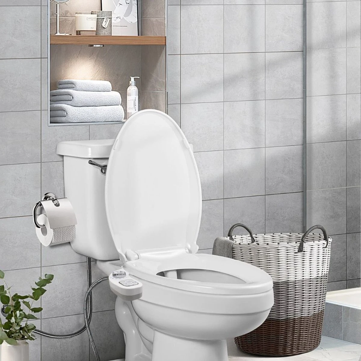 Bidet Voor Toilet/WC - Dubbele Sproeier - Warm En Koud Functie - Wit 6 Bidet Voor Toilet/WC - Dubbele Sproeier - Warm En Koud Functie - Wit - Afbeelding 4