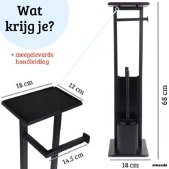 Mmoods Toiletbutler Zwart - WC Borstel Met Toiletrolhouder Vrijstaand - Toiletborstel Siliconen Industrieel Design Mmoods - Reserverolhouder Zonder Boren Staand Met Plankje RVS 16 Mmoods Toiletbutler Zwart - WC Borstel Met Toiletrolhouder Vrijstaand - Toiletborstel Siliconen Industrieel Design Mmoods - Reserverolhouder Zonder Boren Staand Met Plankje RVS -Badkamer Wijs 1200x1200 458