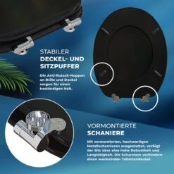 Casaria Wc-bril Met Deksel Sluitingsmechanisme Toiletzitting MDF Zwart -Badkamer Wijs 1200x1200 4613