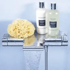 GROHE Grohtherm 2000 New Thermostatische Badkraan - 15cm - CoolTouch - Met Tray - Chroom - 34464001 -Badkamer Wijs 1200x1200 4778