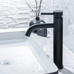 LOMAZOO Wastafelkraan Zwart Cardano - Zwarte Kraan - Badkamerkraan - Wastafel Mengkraan - Hoog -Badkamer Wijs 1200x1200 4797