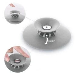 Merkloos Silicone Afvoerstop - Afvoerplug - Wasbak, Keuken, Douche - Gootsteenzeef - Grijs - 1 Stuk -Badkamer Wijs 1200x1200 4843