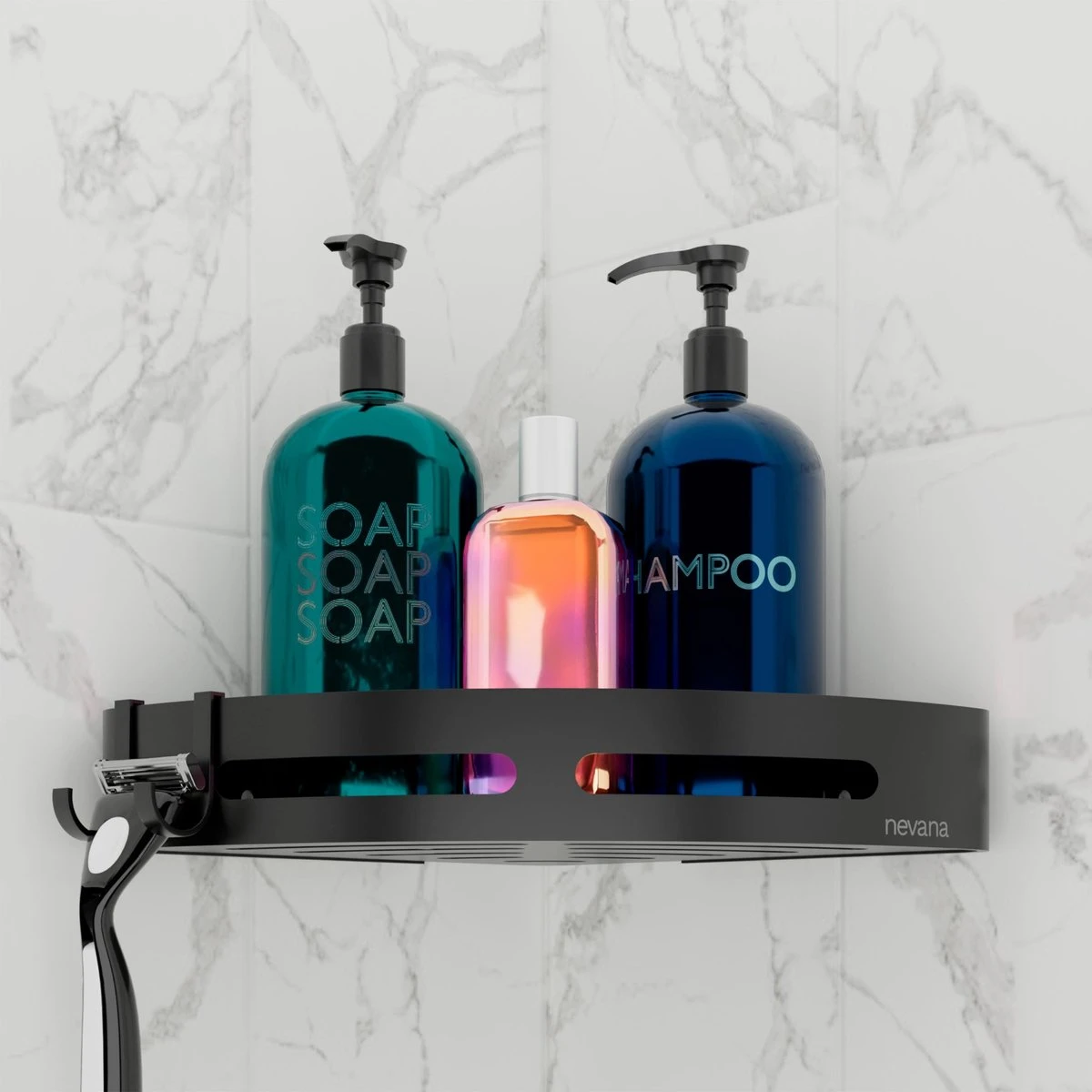 Doucherek 2 Stuks - Douchemand - Hangend Hoek - Telescopisch - Zonder Boren - Zwart - RVS 9 Doucherek 2 Stuks - Douchemand - Hangend Hoek - Telescopisch - Zonder Boren - Zwart - RVS - Afbeelding 7