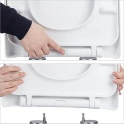 Relaxdays Wc Bril Softclose - D-vorm - Toiletbril Universeel - Toiletdeksel Plastic - Wit -Badkamer Wijs 1200x1200 492