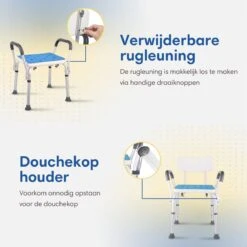 Safe Age® Douchestoel Met Afneembare Rugleuning En Armleuning – Anti Slip - Verstelbare Hoogte - Douchekruk 13 Safe Age® Douchestoel Met Afneembare Rugleuning En Armleuning – Anti Slip - Verstelbare Hoogte - Douchekruk -Badkamer Wijs 1200x1200 495
