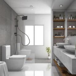 Niceey Doucheset - Regendouche - Handdouche - Verstelbaar - Vierkant - Mat Zwart -Badkamer Wijs 1200x1200 518