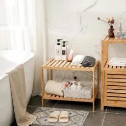 Merkloos Decopatent® Houten Bankje Van Bamboe - Badkamer - Opbergrek - Badkamerkast Rek - Open Badkamerbankje - Opbergen Handdoeken Rek 12 Merkloos Decopatent® Houten Bankje Van Bamboe - Badkamer - Opbergrek - Badkamerkast Rek - Open Badkamerbankje - Opbergen Handdoeken Rek -Badkamer Wijs 1200x1200 529