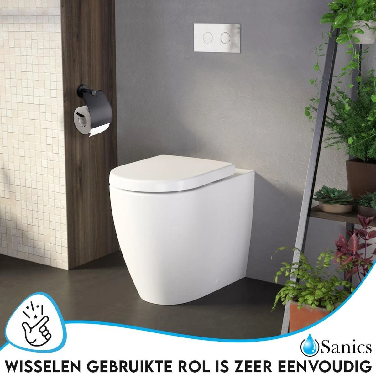 Sanics Toiletrolhouder Zwart Met Klep - WC Rolhouder RVS Inclusief Montage Set - Closetrolhouder 6 Sanics Toiletrolhouder Zwart Met Klep - WC Rolhouder RVS Inclusief Montage Set - Closetrolhouder - Afbeelding 4