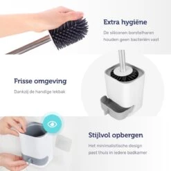 WC Borstel - Toiletborstel - WC Borstel Met Houder - Siliconen Toiletborstel - Vrijstaand Of Hangend - Slimme Lekbak - Optimale Hygiëne -Badkamer Wijs 1200x1200 543