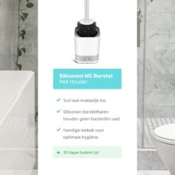 WC Borstel - Toiletborstel - WC Borstel Met Houder - Siliconen Toiletborstel - Vrijstaand Of Hangend - Slimme Lekbak - Optimale Hygiëne -Badkamer Wijs 1200x1200 544