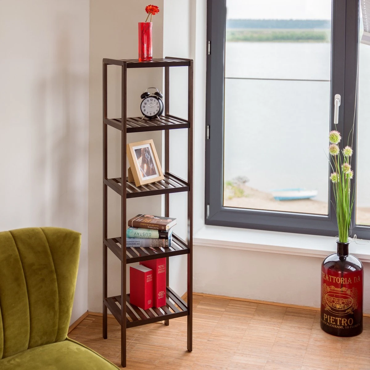 Relaxdays - Badkamerrek Bamboe - Houten Rek - Keukenrek - Schoenenrek, Opbergrek 8 Relaxdays - Badkamerrek Bamboe - Houten Rek - Keukenrek - Schoenenrek, Opbergrek - Afbeelding 6