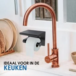 Toiletrolhouder Met Telefoonhouder - Zelfklevend / Boren / Zonder Boren - Incl. Handdoekhaakjes - WC Rolhouder - Zwart 21 Toiletrolhouder Met Telefoonhouder - Zelfklevend / Boren / Zonder Boren - Incl. Handdoekhaakjes - WC Rolhouder - Zwart -Badkamer Wijs 1200x1200 570