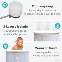 WOTRE Zitbad - Bath Bucket - Ijsbad - Wim Hof Methode - Bad Voor Volwassenen - Mobiele Badkuip - Grijs - 180L -Badkamer Wijs 1200x1200 580