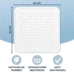 Douchemat Antislip Wit - 55 X 55 Cm - Antislipmat Douche - Badmat -Badkamer Wijs 1200x1200 586