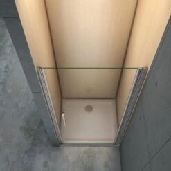 Nis Douchedeur 90x185cm, Enkelvouwdige Draaideur, 6mm Helder Nano Veiligheidsglas