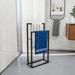 Handdoekrek Staand - Handdoek Houder - Badkamerrek - RVS - Hoogwaardige Kwaliteit -Badkamer Wijs 1200x1200 595