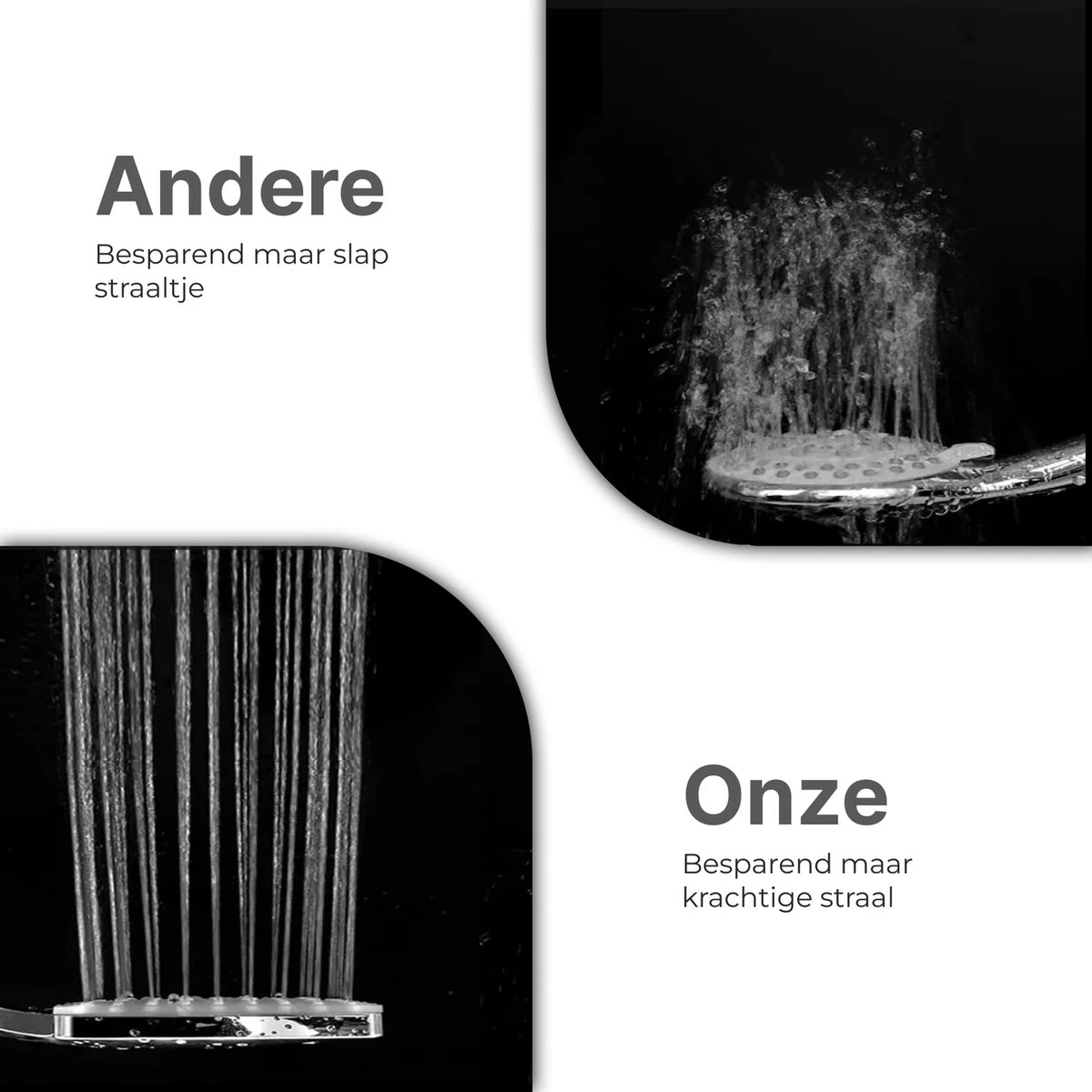 MaatWorkz - Waterbesparende Douchekop Vierkant + Douchetimer - Hoge Waterdruk - Luxe Design - 6 Standen 6 MaatWorkz - Waterbesparende Douchekop Vierkant + Douchetimer - Hoge Waterdruk - Luxe Design - 6 Standen - Afbeelding 4