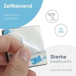 Trendfield Handdoekhaakjes Zelfklevend Zwart - 4 Vierkante Zwarte Handdoek Haakjes - Handdoekhaak - Zwart -Badkamer Wijs 1200x1200 614