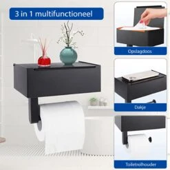 STARMAN WC Rolhouder - Toiletrolhouder Zwart - Badkamer Accessoires - WC Papier Houder 11 STARMAN WC Rolhouder - Toiletrolhouder Zwart - Badkamer Accessoires - WC Papier Houder -Badkamer Wijs 1200x1200 629