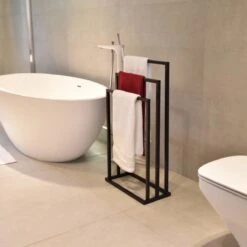 Badkamerhanger Handdoekenrek 3 Armen Zwart 11 Badkamerhanger Handdoekenrek 3 Armen Zwart -Badkamer Wijs 1200x1200 645