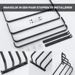 Merkloos Handdoekrek 4-armig | Handdoekrek Badkamer | Handdoekrek Zwart | Handdoekstang | Handdoekhouder | Handdoekenrek | Badkamer Accessoires Zwart | Inclusief Montage | Matte Zwart Collection 2022 -Badkamer Wijs 1200x1200 663