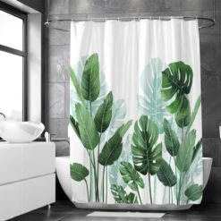 Loti Living Douchegordijn Anti Schimmel – Strelitzia - Inclusief Ringen – Waterdicht - Polyester - Douchegordijn 180x200 Cm