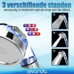 Levanda Ionische Douchekop Waterbesparend Met Douchefilter Met Extra Navulling – Eco Douchekop Filter Met 4 Verschillende Mineralen -waterbesparende Douchekop Hoge Druk Met Natuurlijke Mineraal Filter -Badkamer Wijs 1200x1200 679