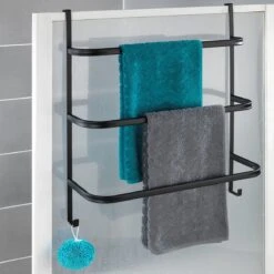 WENKO Handdoekhouder Irpinia 78x55cm Staal Zwart - Handdoekrek - Handdoekenrek Badkamer -Badkamer Wijs 1200x1200 704