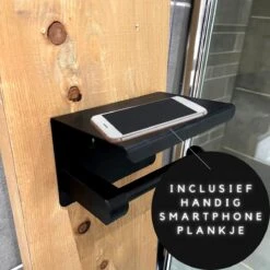 WC Rolhouder - Zelfklevend Toiletrolhouder Met Plankje - WC Papier Houder Zonder Boren - WC Rolhouder Met Plankje - Toiletrolhouder - Toiletrolhouder Zwart - Fienosa -Badkamer Wijs 1200x1200 710