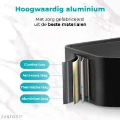 Luxe Doucherek Zonder Boren – 1/2/3 Laags – 32 Cm – Hangend – Aluminium – Zwart -Badkamer Wijs 1200x1200 730