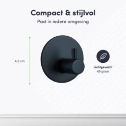 EAVY Handdoekhaakjes Zelfklevend - Set Van 2 Handdoek Haakjes - Wandhaak - Handdoekhouder -Badkamer Wijs 1200x1200 768