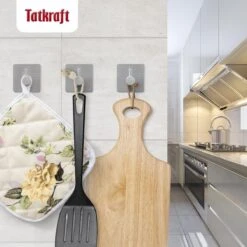 Tatkraft George Heavy Duty Zelfklevende Wandhaakjes - RVS Handdoekhouder Haak - Muur Ophang Zelfklevend Muurhaak Ophanghaakjes - Handdoekklem Keuken Ophanghaak Zonder Boren - Wand Theedoek / Handdoek Houder - Universeel Gebruik - Set Van 4 Stuks -Badkamer Wijs 1200x1200 776