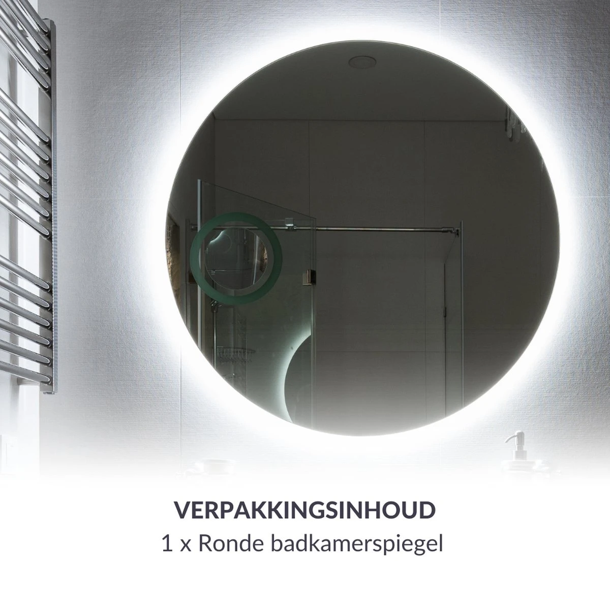 SensaHome - Ronde Badkamerspiegel Frameloos Met LED Verlichting - Wandspiegel - 60CM 10 SensaHome - Ronde Badkamerspiegel Frameloos Met LED Verlichting - Wandspiegel - 60CM - Afbeelding 8