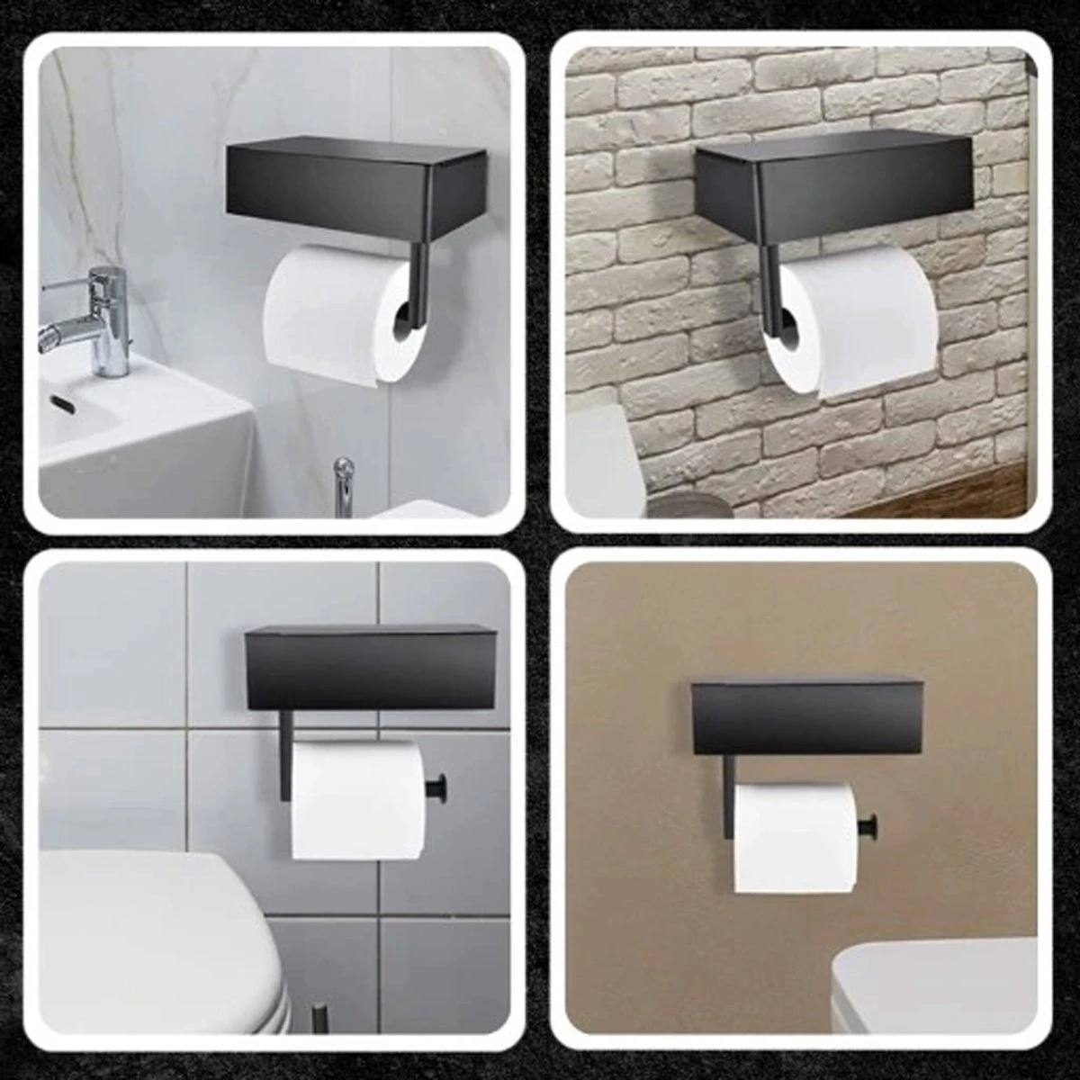 Toiletrolhouder - Plankje & Bakje - Planchet Opbergruimte - WC Rolhouder - Zelfklevend Of Borend - RVS - Waterbestendig - Rheme 13 Toiletrolhouder - Plankje & Bakje - Planchet Opbergruimte - WC Rolhouder - Zelfklevend Of Borend - RVS - Waterbestendig - Rheme - Afbeelding 11