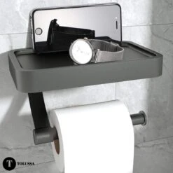 Tolussa Premium WC Rolhouder Zwart Met Plankje - Toiletrolhouder Zwart Met Plankje - Met En Zonder Boren 15 Tolussa Premium WC Rolhouder Zwart Met Plankje - Toiletrolhouder Zwart Met Plankje - Met En Zonder Boren -Badkamer Wijs 1200x1200 885