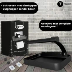 Tolussa Premium WC Rolhouder Zwart Met Plankje - Toiletrolhouder Zwart Met Plankje - Met En Zonder Boren 21 Tolussa Premium WC Rolhouder Zwart Met Plankje - Toiletrolhouder Zwart Met Plankje - Met En Zonder Boren -Badkamer Wijs 1200x1200 890