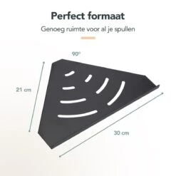 Doucherek - Doucherek Zonder Boren - Doucherekjes - Doucherek Hangend - Doucherekje - Doucherekje Zonder Boren - Doucherek Zwart - Hoek - 2 Stuks - Met Haakjes - Inclusief Montage Materiaal - Hoogwaardig Afgewerkt - EJC Products -Badkamer Wijs 1200x1200 901