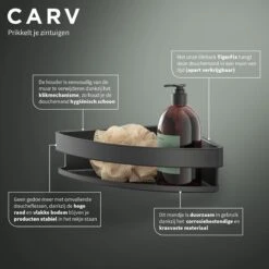 Tiger Carv - Douchemand Hoek 21 Cm - Zwart -Badkamer Wijs 1200x1200 905