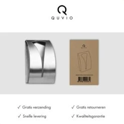 QUVIO Handdoek Houder RVS - Handdoek Of Theedoek Klem Met Plakstrip Voor In Keuken, Badkamer, Toilet Of Bijkeuken - Strak Design En Geen Schroeven Nodig - Staal - Klem - Theedoek -Badkamer Wijs 1200x1200 911