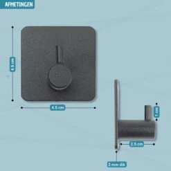 Vannons - Handdoekhaakjes - Zelfklevende Haakjes - Set Van 6 Haakjes - RVS - Zwart 13 Vannons - Handdoekhaakjes - Zelfklevende Haakjes - Set Van 6 Haakjes - RVS - Zwart -Badkamer Wijs 1200x1200 914