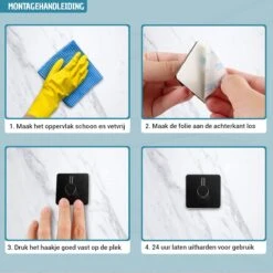 Vannons - Handdoekhaakjes - Zelfklevende Haakjes - Set Van 6 Haakjes - RVS - Zwart 20 Vannons - Handdoekhaakjes - Zelfklevende Haakjes - Set Van 6 Haakjes - RVS - Zwart -Badkamer Wijs 1200x1200 919