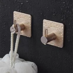 Merkloos Handdoekhaakjes 4 Set Zonder Boren - RVS - Goud - Vierkant Zelfklevend - Badjas - Theedoek Hanger Keuken Badkamer Handdoek Haakjes -Badkamer Wijs 1200x1200 978