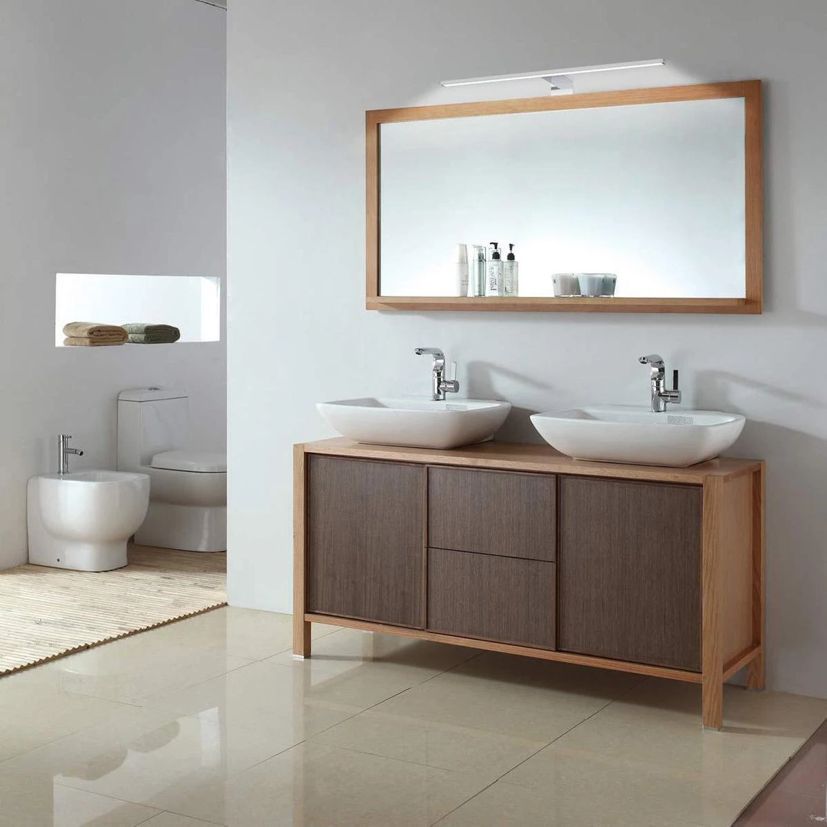 B.K.Licht - Spiegellamp - Chroom Kleur - L:60cm - IP44 - 4.000K - 8W 13 B.K.Licht - Spiegellamp - Chroom Kleur - L:60cm - IP44 - 4.000K - 8W - Afbeelding 12