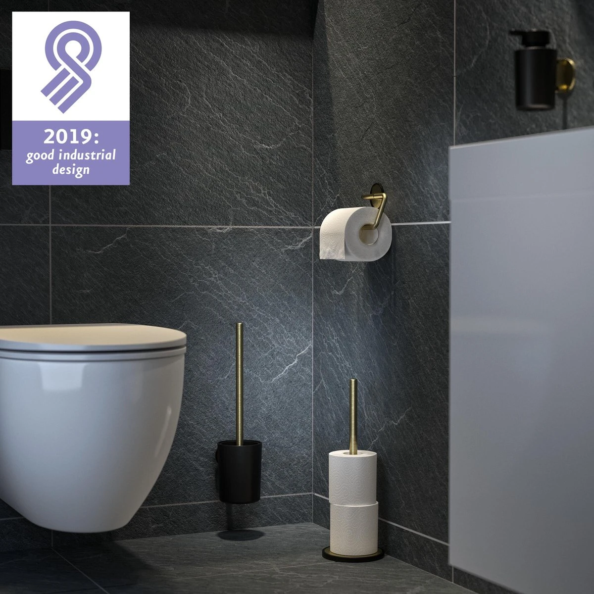 Tiger Tune - Toiletaccessoireset - Toiletborstel Met Houder - Toiletrolhouder Zonder Klep - Handdoekhaak – Messing Geborsteld / Zwart 13 Tiger Tune - Toiletaccessoireset - Toiletborstel Met Houder - Toiletrolhouder Zonder Klep - Handdoekhaak – Messing Geborsteld / Zwart - Afbeelding 11