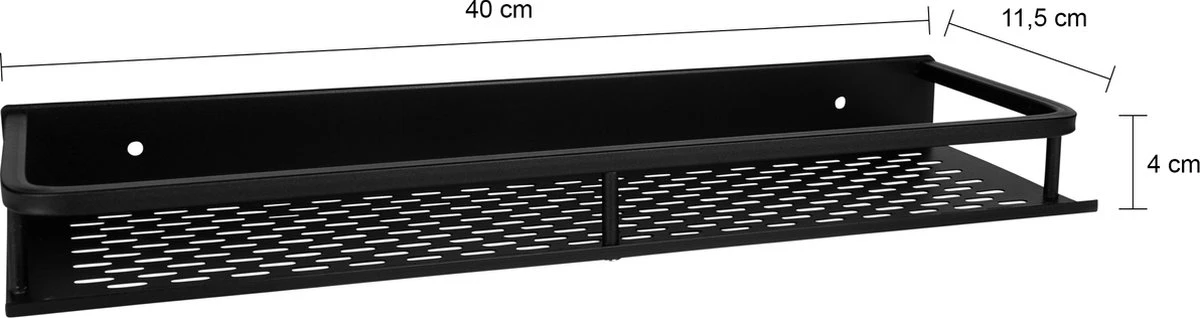 QUVIO Doucherek / Planchet - Set Van 3 - Planchet Badkamer - Badkamerplankje - Keukenrek - Kruidenrekje - Wandplank - Specerijenrek - Badkamerrekjes - 3-delig - Rechthoekig - Zwart - Aluminium - 11, X 40 X 4 Cm 5 QUVIO Doucherek / Planchet - Set Van 3 - Planchet Badkamer - Badkamerplankje - Keukenrek - Kruidenrekje - Wandplank - Specerijenrek - Badkamerrekjes - 3-delig - Rechthoekig - Zwart - Aluminium - 11, X 40 X 4 Cm - Afbeelding 3