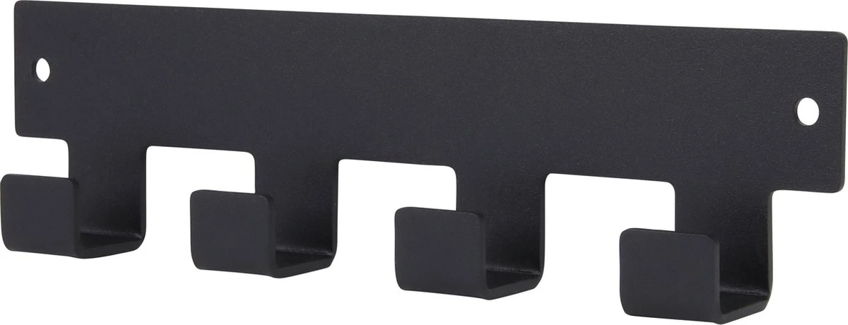 Marcellis - Industriële Handdoekhaak - Ophanghaak - 4 Haken - Mat Zwart - Staal - Metaal - Incl. Bevestigingsmateriaal 3 Marcellis - Industriële Handdoekhaak - Ophanghaak - 4 Haken - Mat Zwart - Staal - Metaal - Incl. Bevestigingsmateriaal