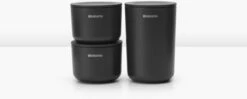 Brabantia ReNew Opbergpotjes - 3-delig - Dark Grey -Badkamer Wijs 1200x482 1